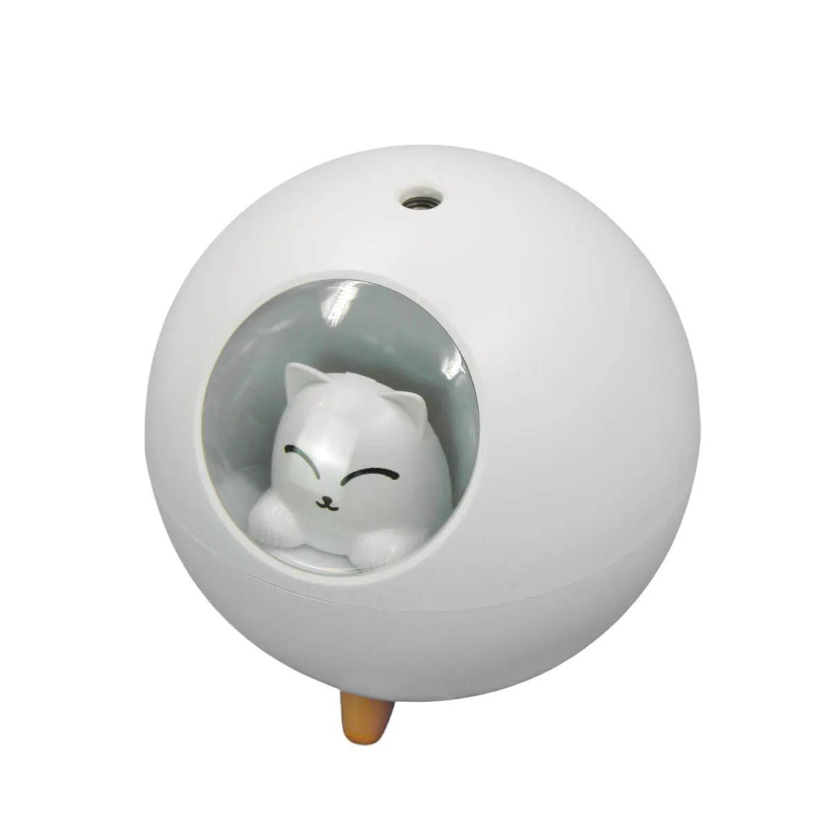 Umidificador De Ar Luminária USB Esfera Gatinho