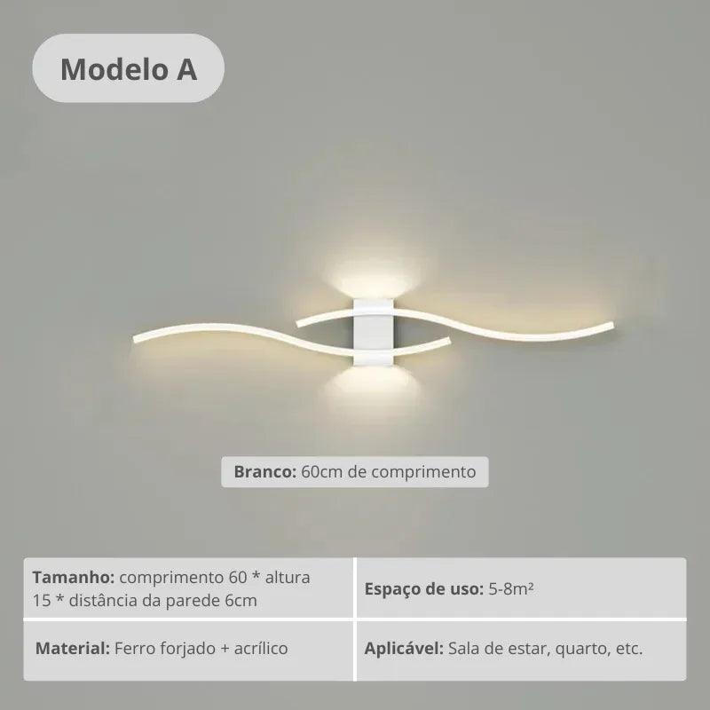 Luminária de Parede LED Tira Arandela Longa