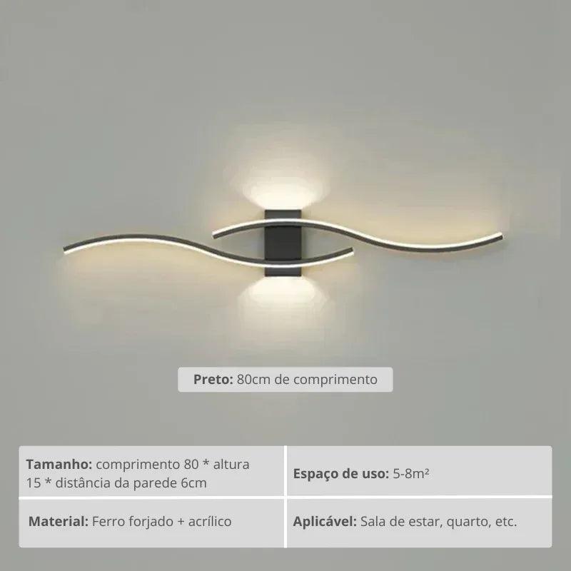 Luminária de Parede LED Tira Arandela Longa