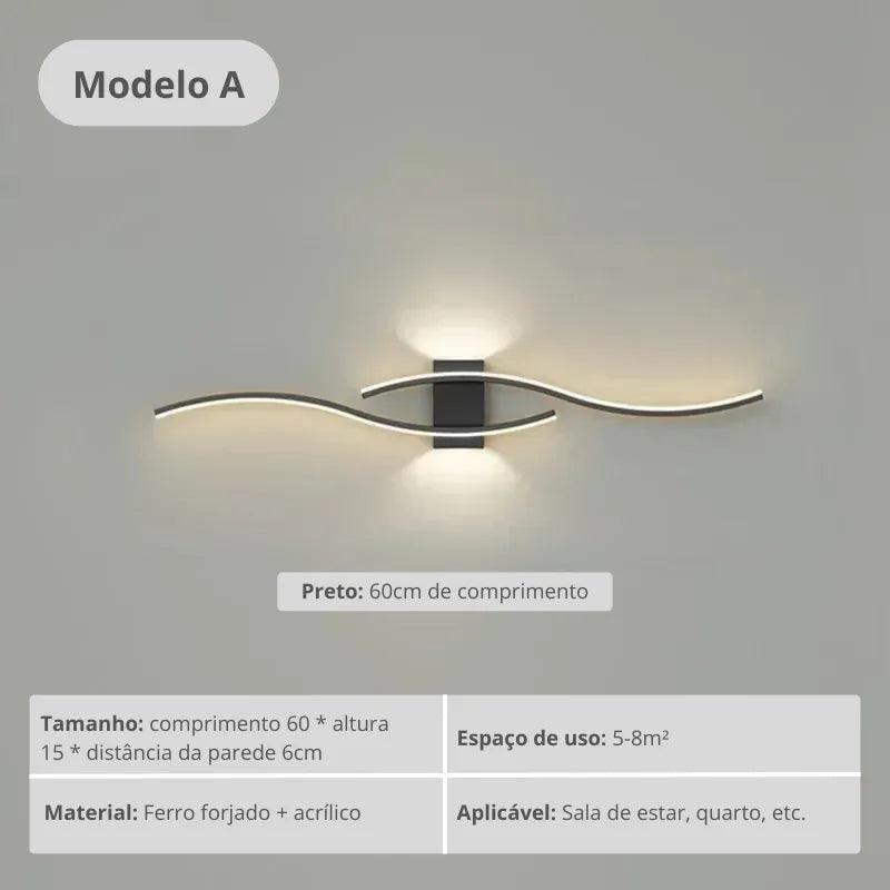 Luminária de Parede LED Tira Arandela Longa
