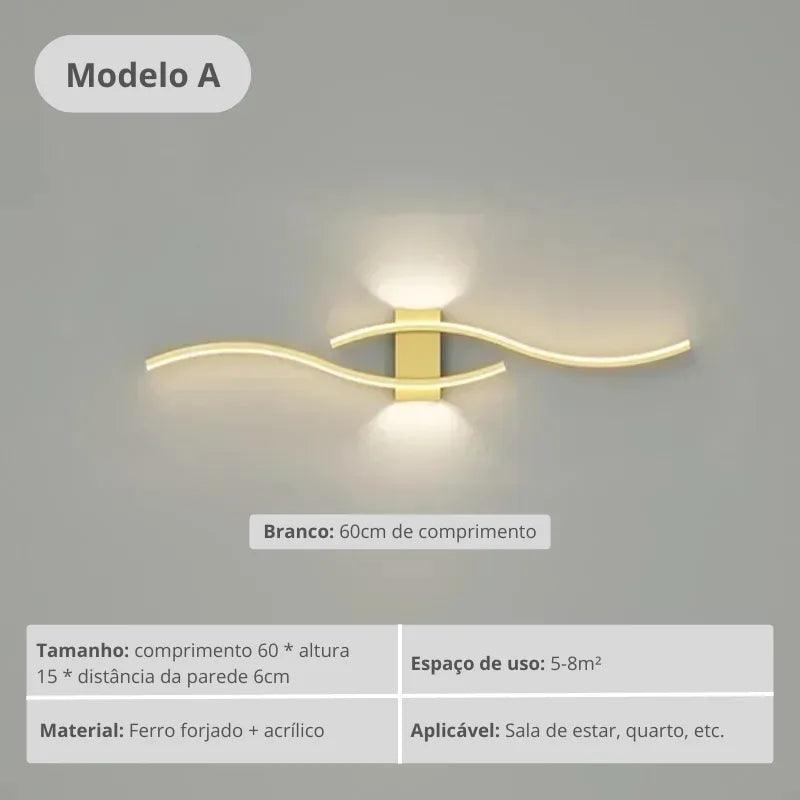 Luminária de Parede LED Tira Arandela Longa