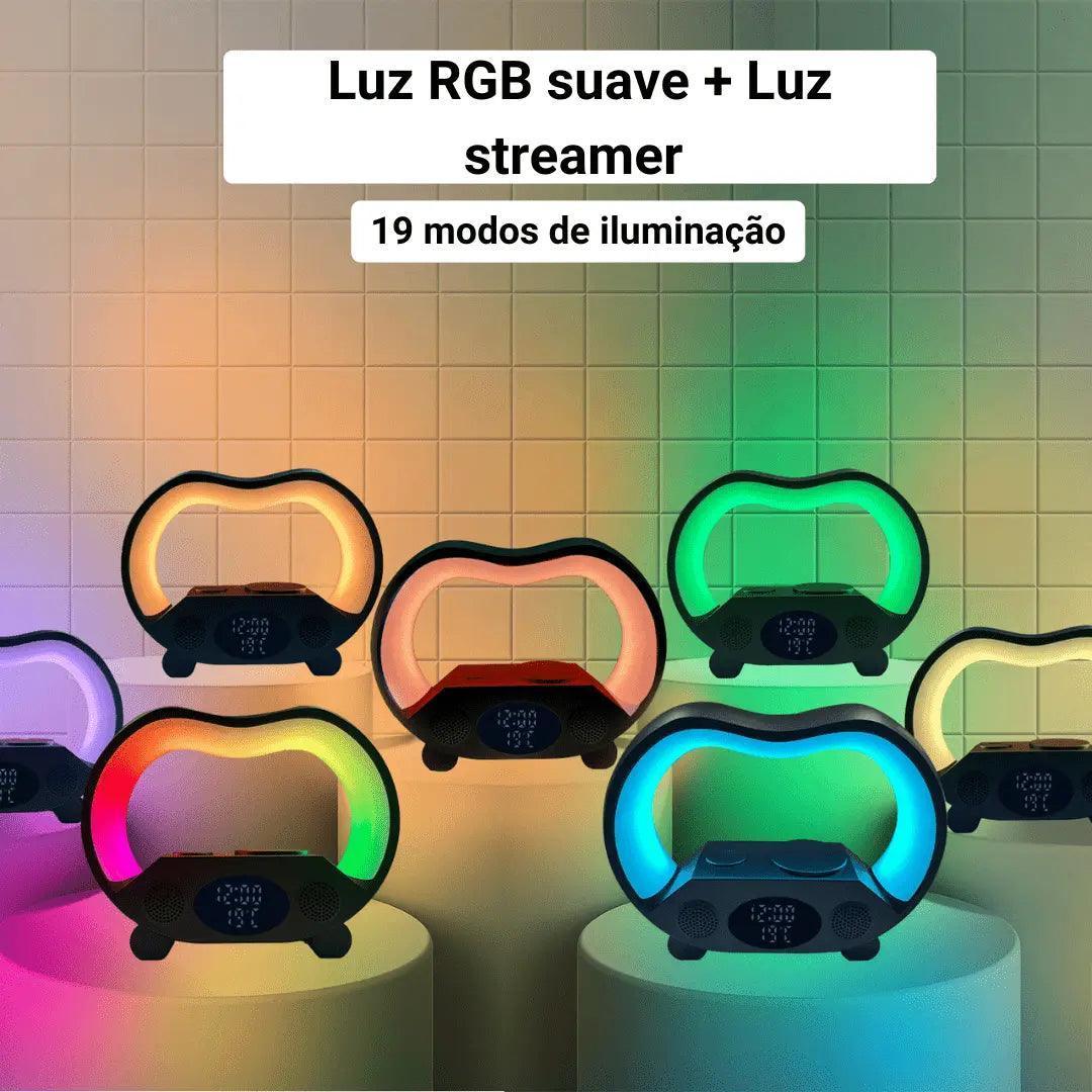 Nova Decoração Inteligente Bluetooth com LED 6 em 1 Carregador sem Fio