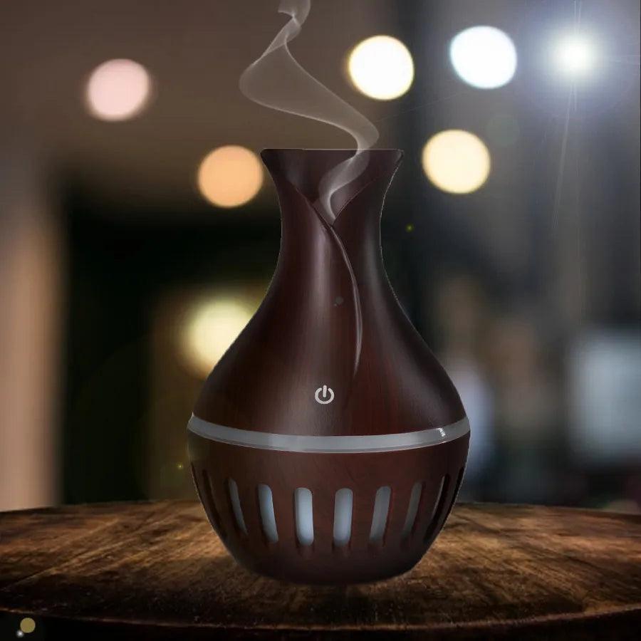 Umidificador Aromatizador Ultrassônico Vaso Rajado Led 200ML