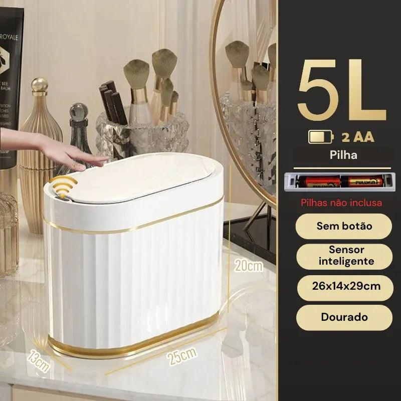 Lixeira Inteligente com Sensor Automático para Banheiro e Cozinha