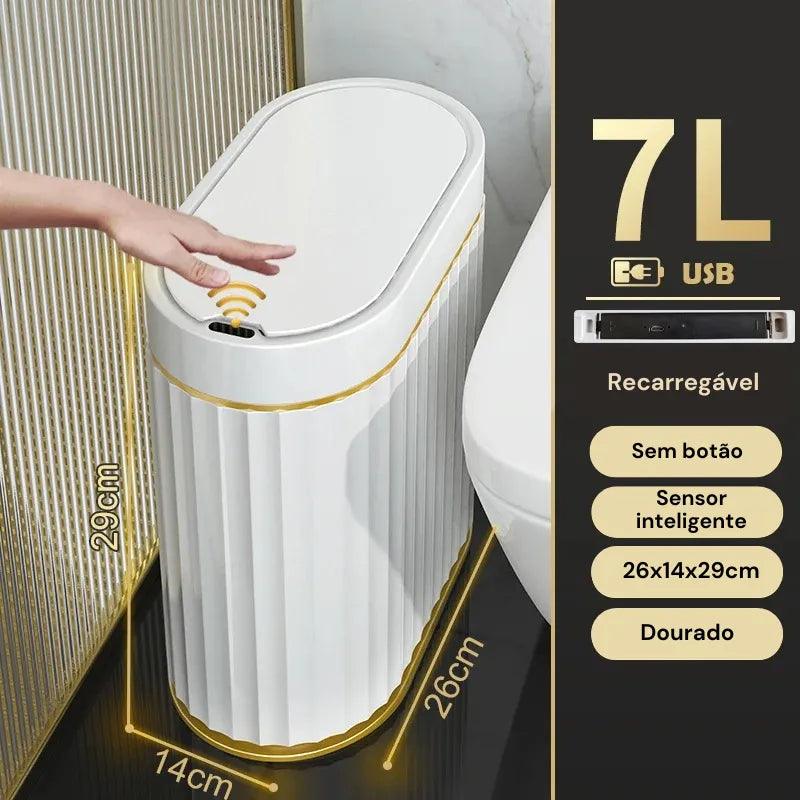 Lixeira Inteligente com Sensor Automático para Banheiro e Cozinha