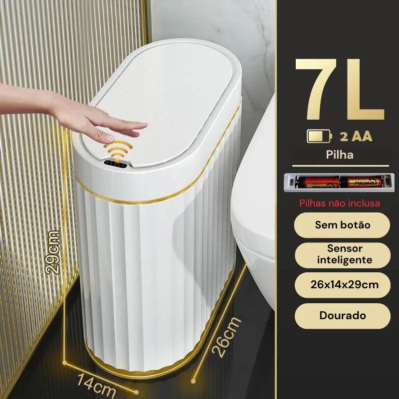 Lixeira Inteligente com Sensor Automático para Banheiro e Cozinha