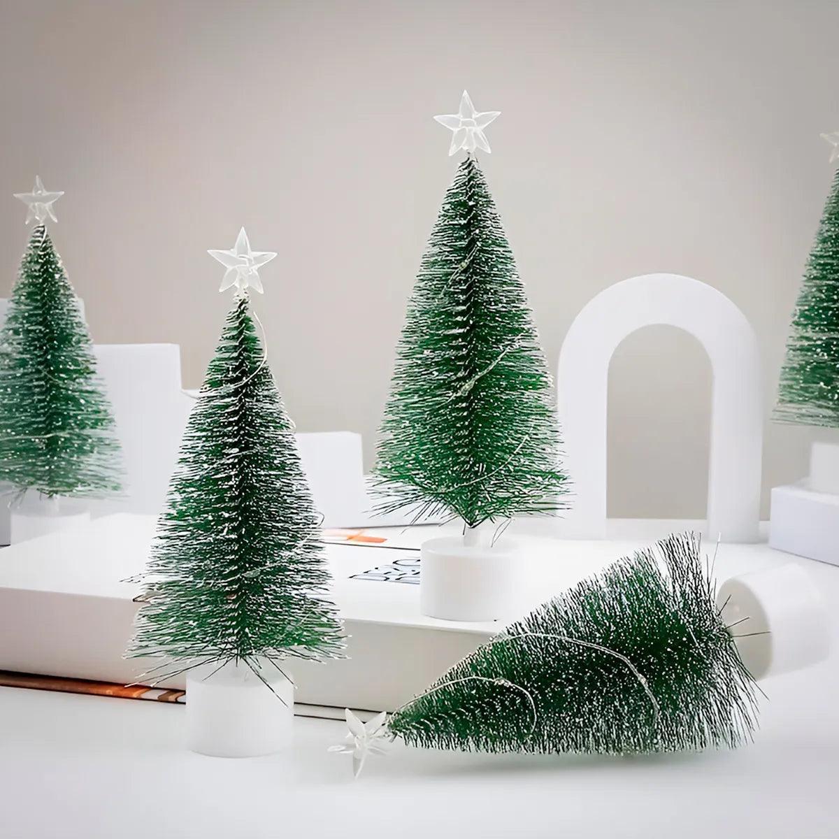Mini Arvore De Natal Pisca Colorido Estrela Enfeite Decoração