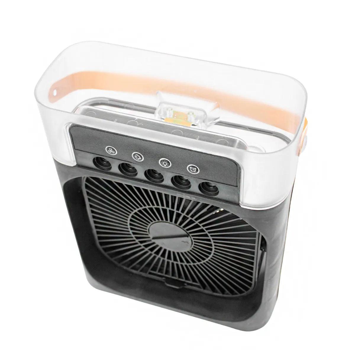 Ventilador Portátil Iluminação Umidificador Climatizador USB De Mesa