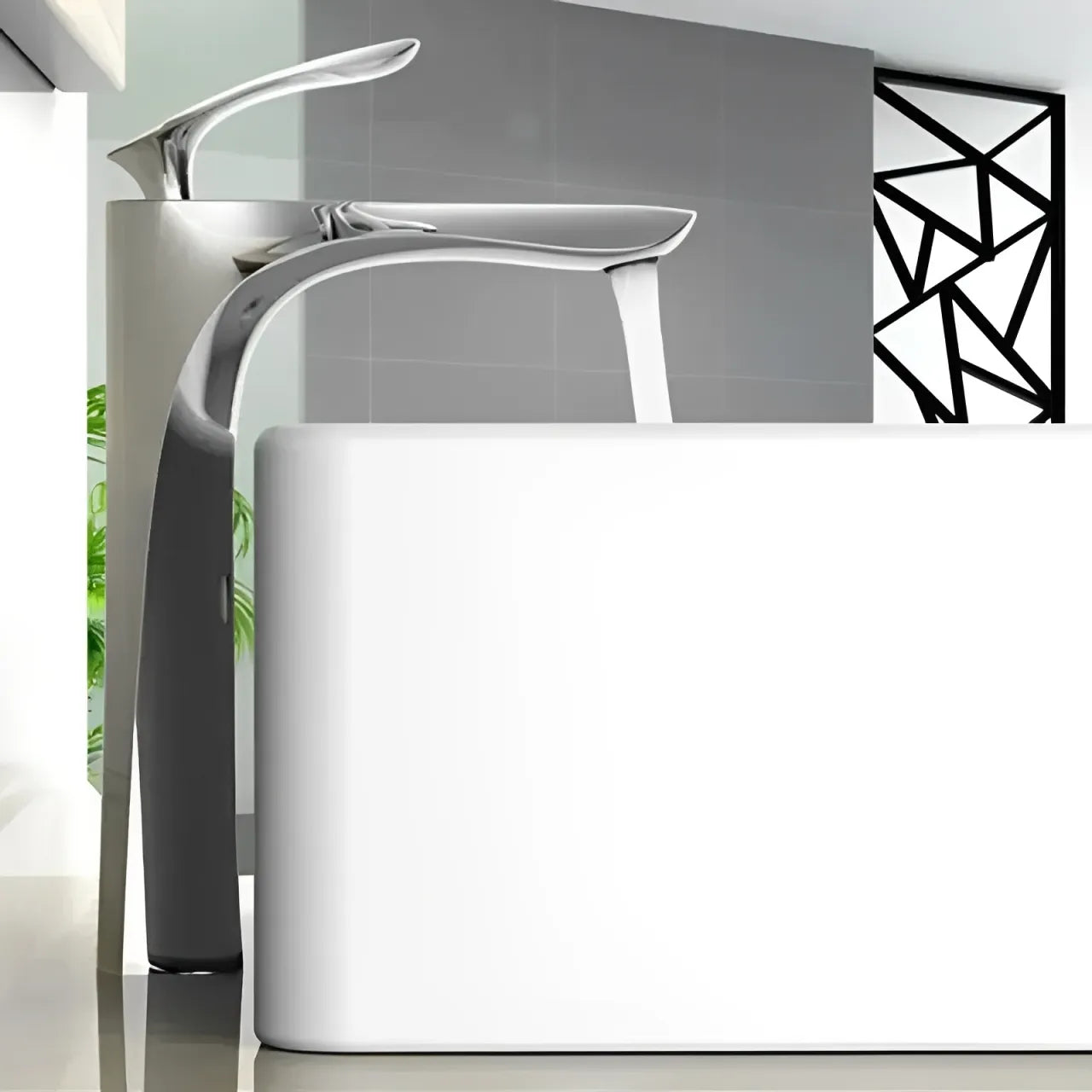 Torneira Luxea para Banheiro Monocomando Bica Baixa em Metal com Cascata de Luxo