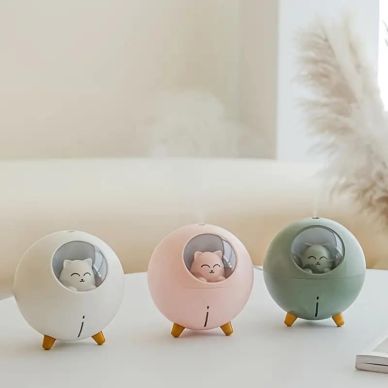 Umidificador De Ar Luminária USB Esfera Gatinho