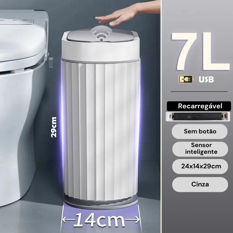 Lixeira Inteligente com Sensor Automático para Banheiro e Cozinha