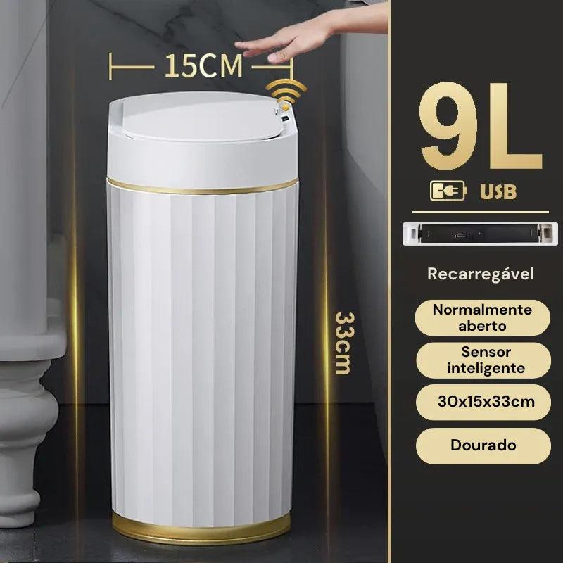 Lixeira Inteligente com Sensor Automático para Banheiro e Cozinha