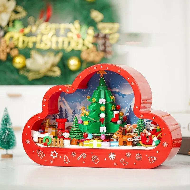 Bloco de Construção com Lâmpada e espelho decorativo para o Natal + Brinde Exclusivo