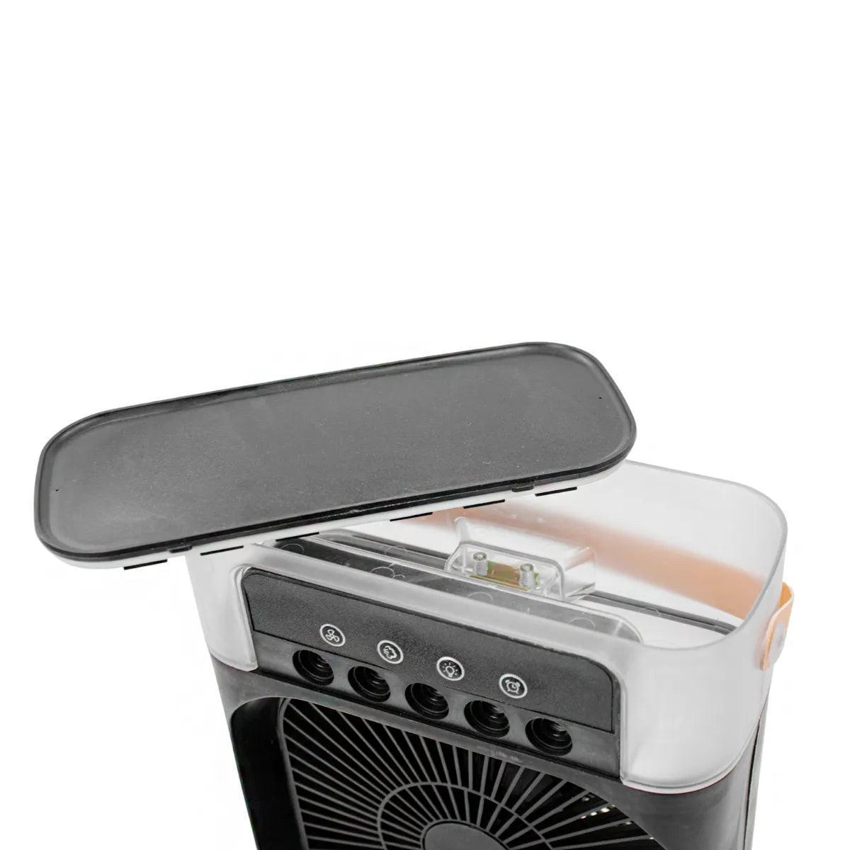 Ventilador Portátil Iluminação Umidificador Climatizador USB De Mesa