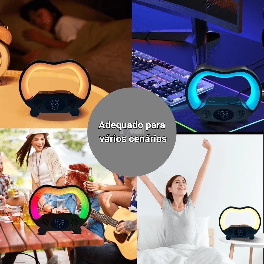 Nova Decoração Inteligente Bluetooth com LED 6 em 1 Carregador sem Fio