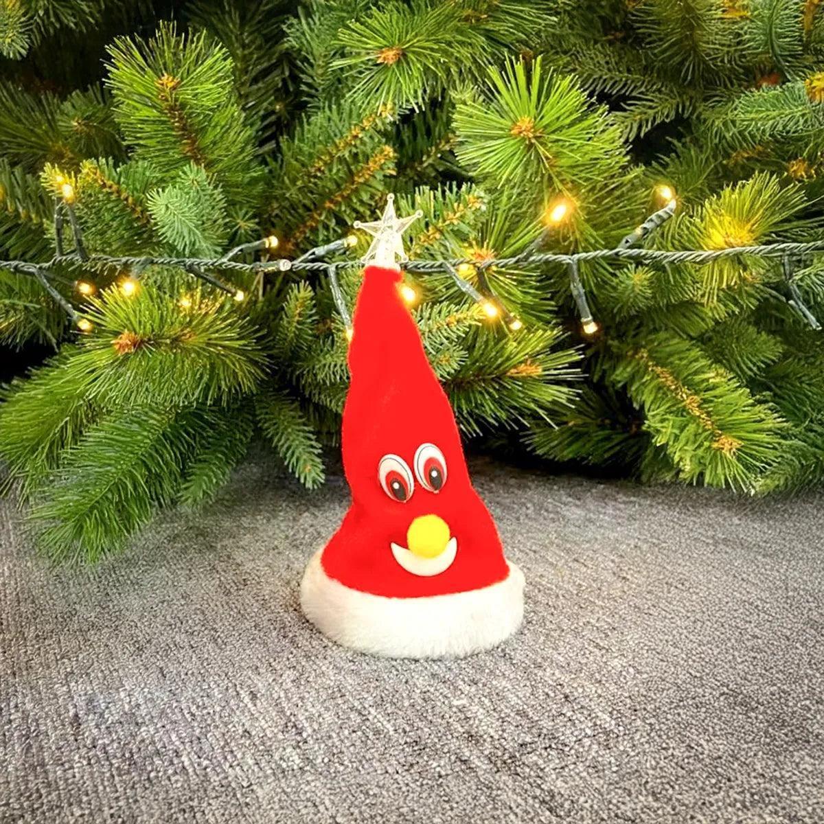 Mini Arvore De Natal Gorro Canta Dança Enfeite Decoração