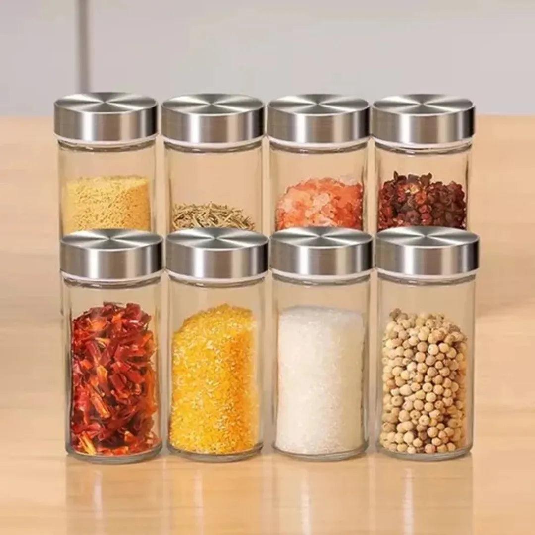 Torre De Porta Temperos Condimentos Giratório Inox 16 Potes Base Giratório