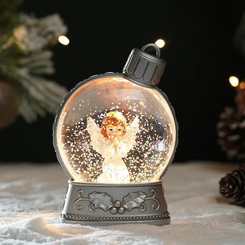 Decoração de natal simulação de neve luminosa LED