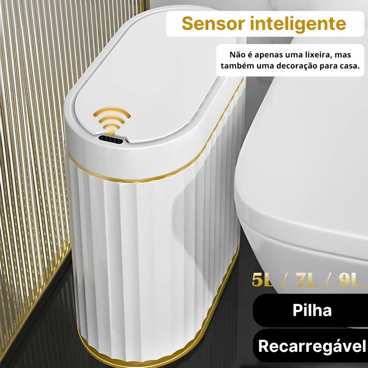 Lixeira Inteligente com Sensor Automático para Banheiro e Cozinha