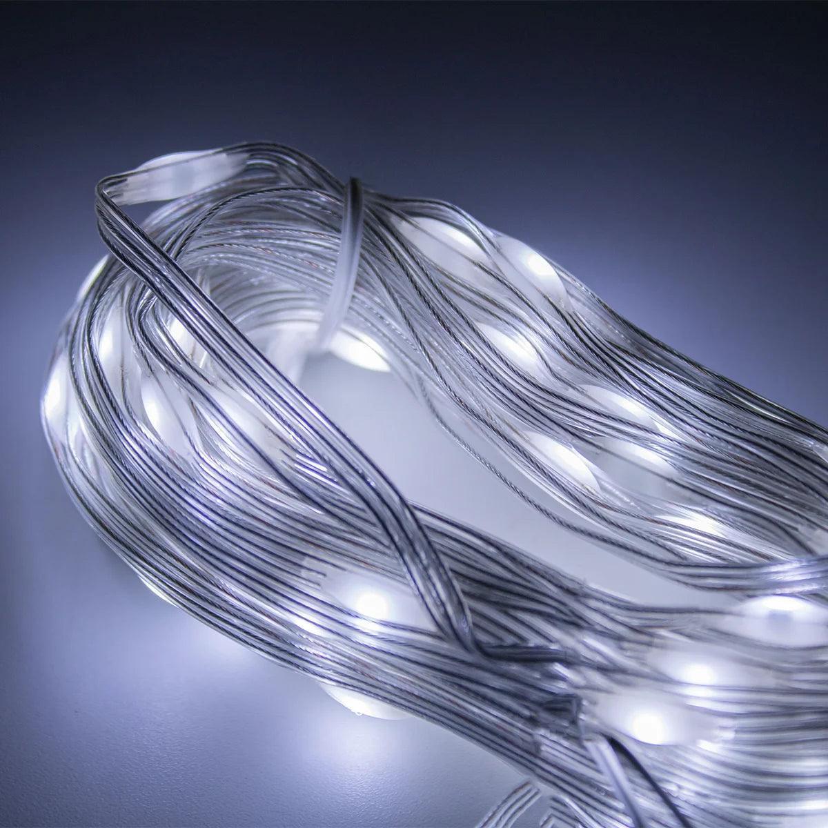 Led Pisca Linha Com Lâmpadas Tomada A Prova D'Água 8 Modos Natal e Ano Novo