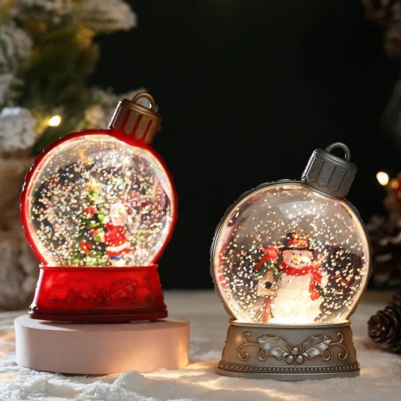 Decoração de natal simulação de neve luminosa LED