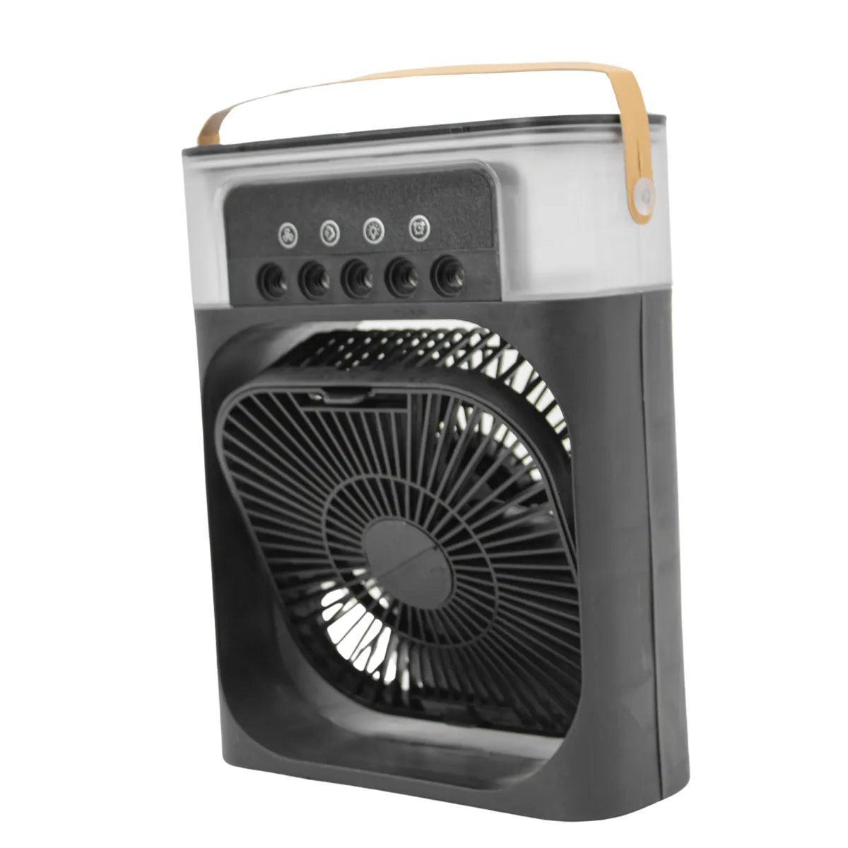 Ventilador Portátil Iluminação Umidificador Climatizador USB De Mesa
