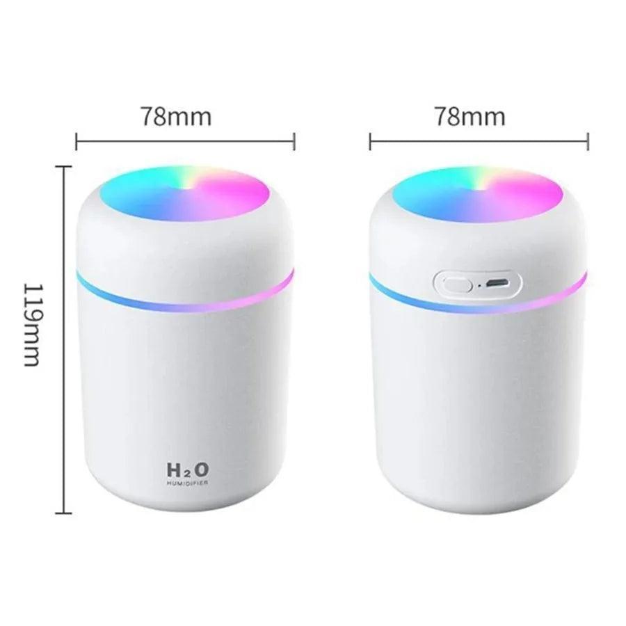 Umidificador H2o Lumen Difusor Usb 300ml Com Led Colorido