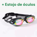 Óculos de Natação com Tampões de Ouvido Profissional Ajustável com Proteção UV