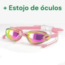 Óculos de Natação com Tampões de Ouvido Profissional Ajustável com Proteção UV