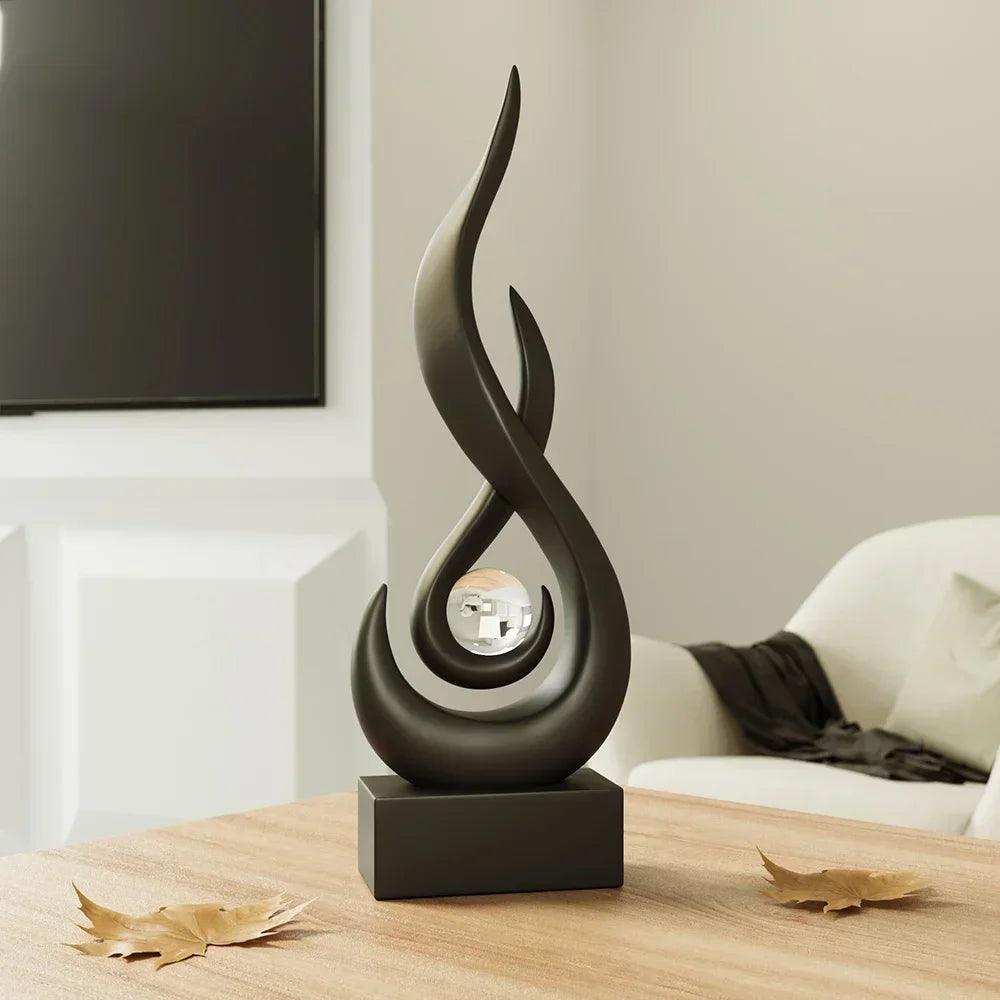 Decoração Criativa de Chamas para Sala de Estar Escultura Abstrata