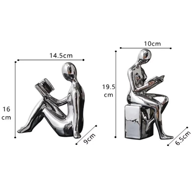 Escultura Moderno Menina com Livro