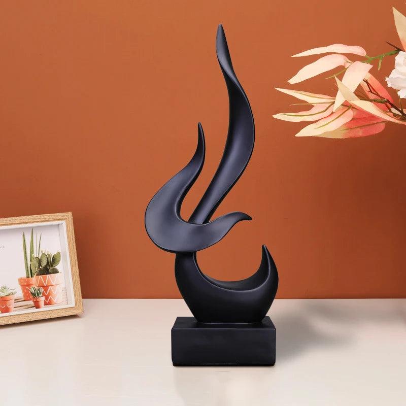 Estátua Chama Pássaro Escultura Abstrata