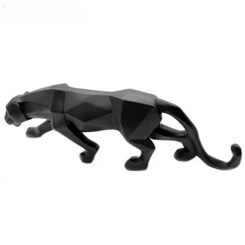 Estatueta Grande de Leopardo em Resina de Luxo
