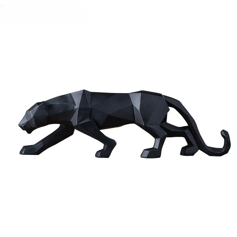 Estatueta Grande de Leopardo em Resina de Luxo