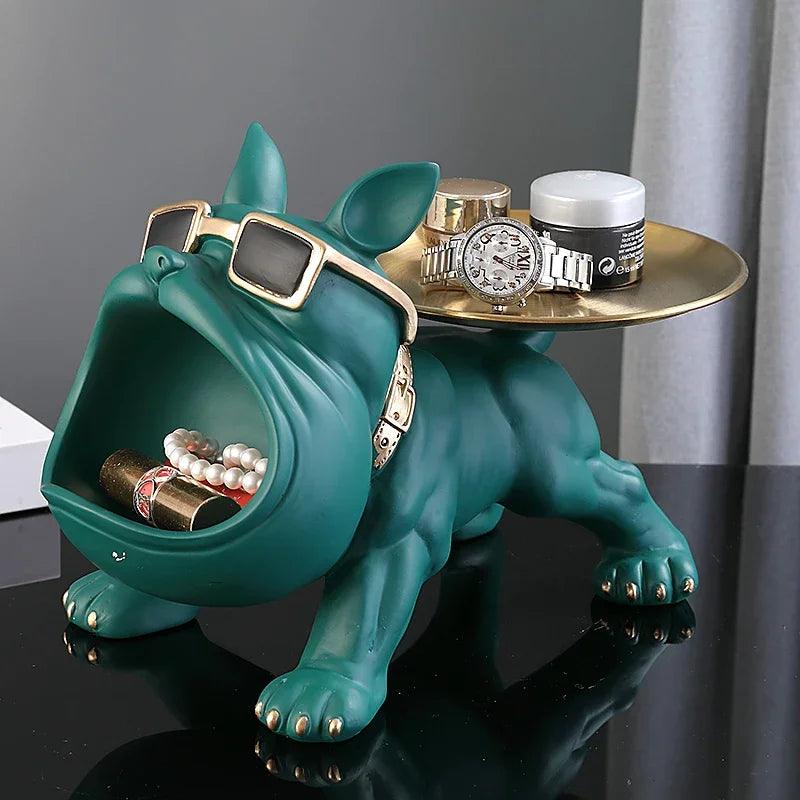 Estatueta Bulldog Cão Caixa de Armazenamento