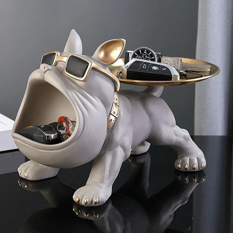 Estatueta Bulldog Cão Caixa de Armazenamento