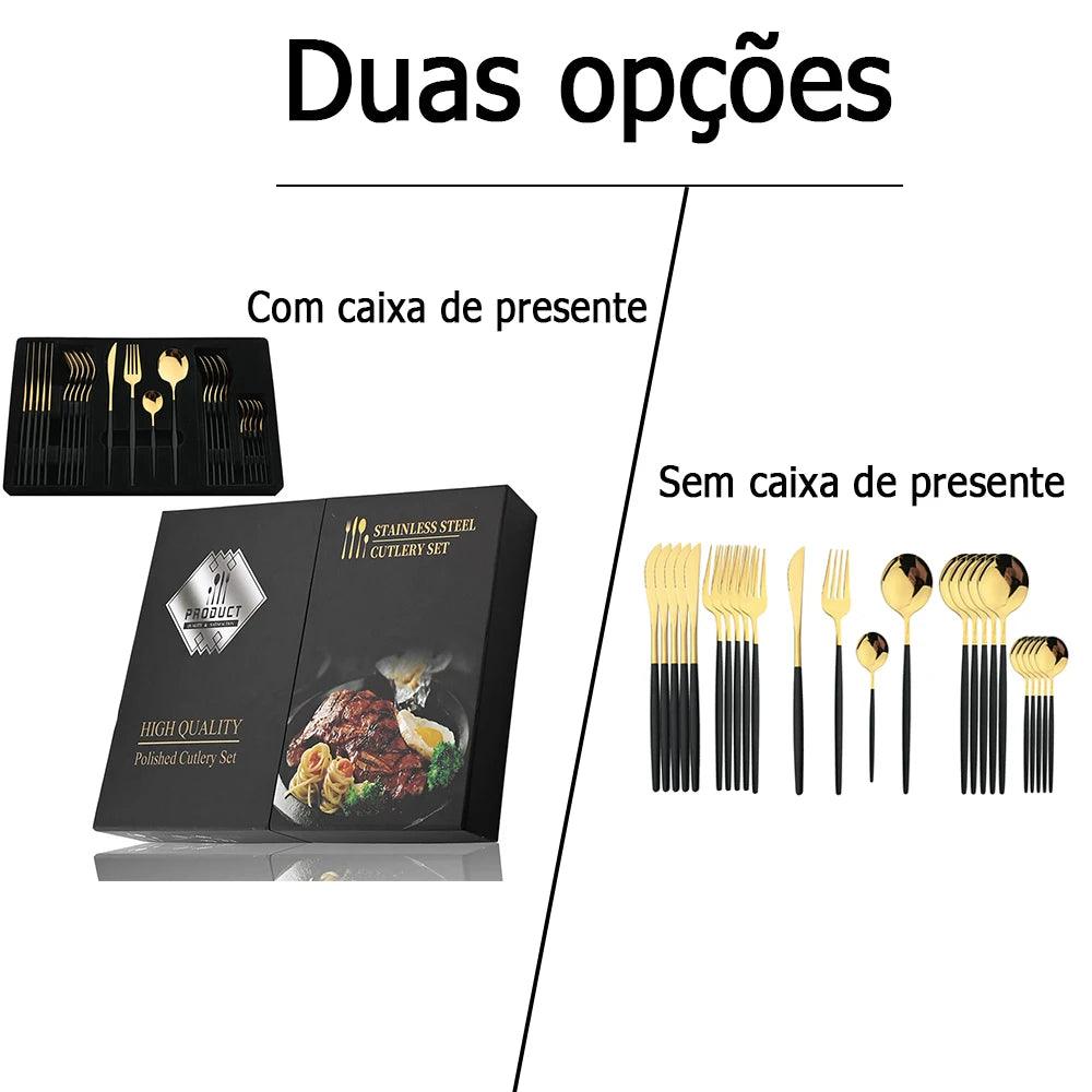 Jogo de Talheres de Luxo Completo 24 Peças