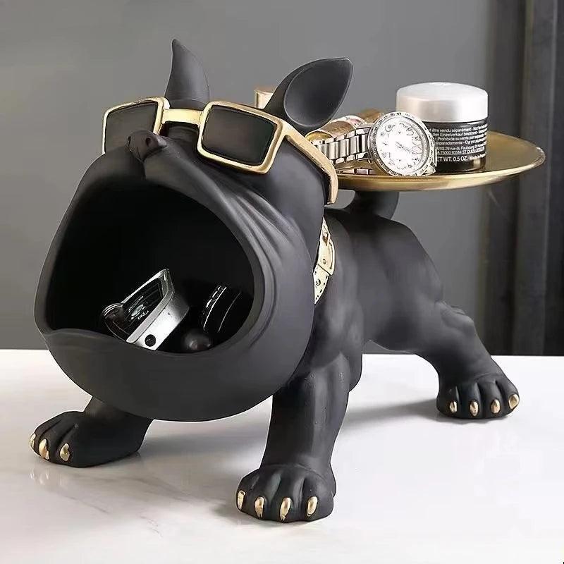 Estatueta Bulldog Cão Caixa de Armazenamento