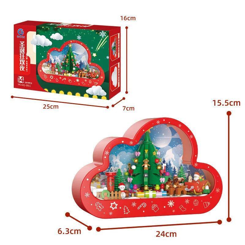 Bloco de Construção com Lâmpada e espelho decorativo para o Natal + Brinde Exclusivo