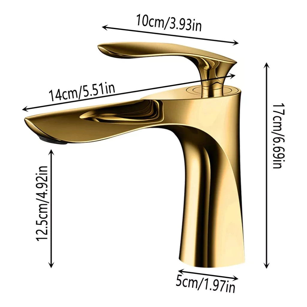 Torneira Luxea para Banheiro Monocomando Bica Baixa em Metal com Cascata de Luxo