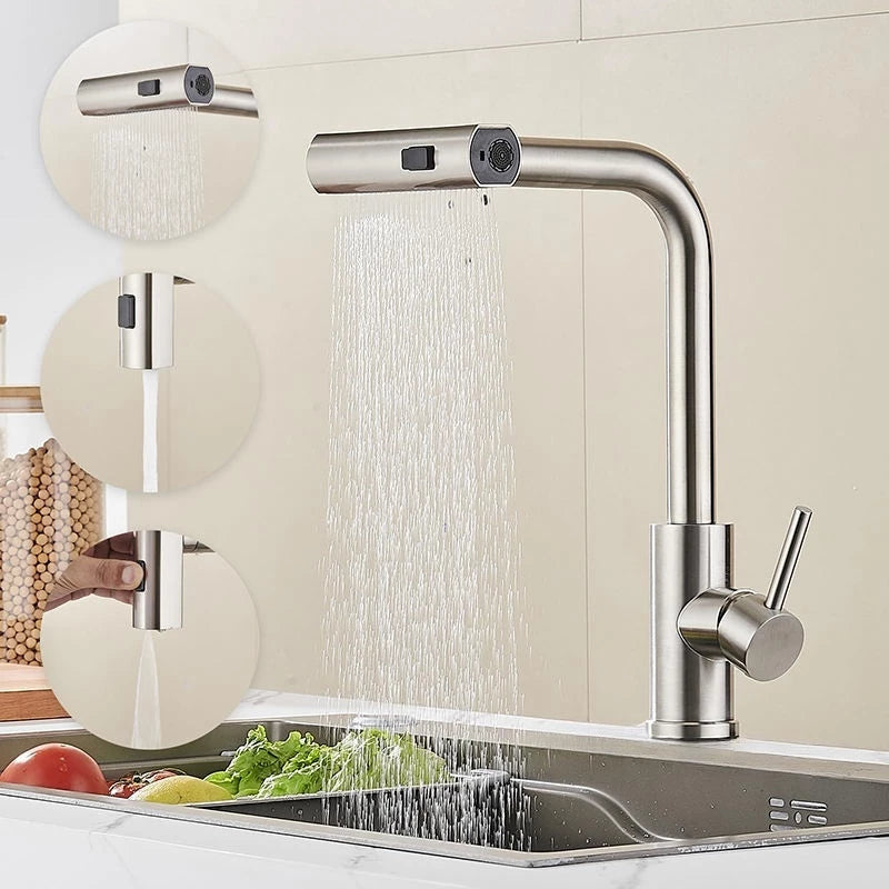 Torneira Cozinha Luxea Gourmet com Jato Cascata e Ducha Flexível