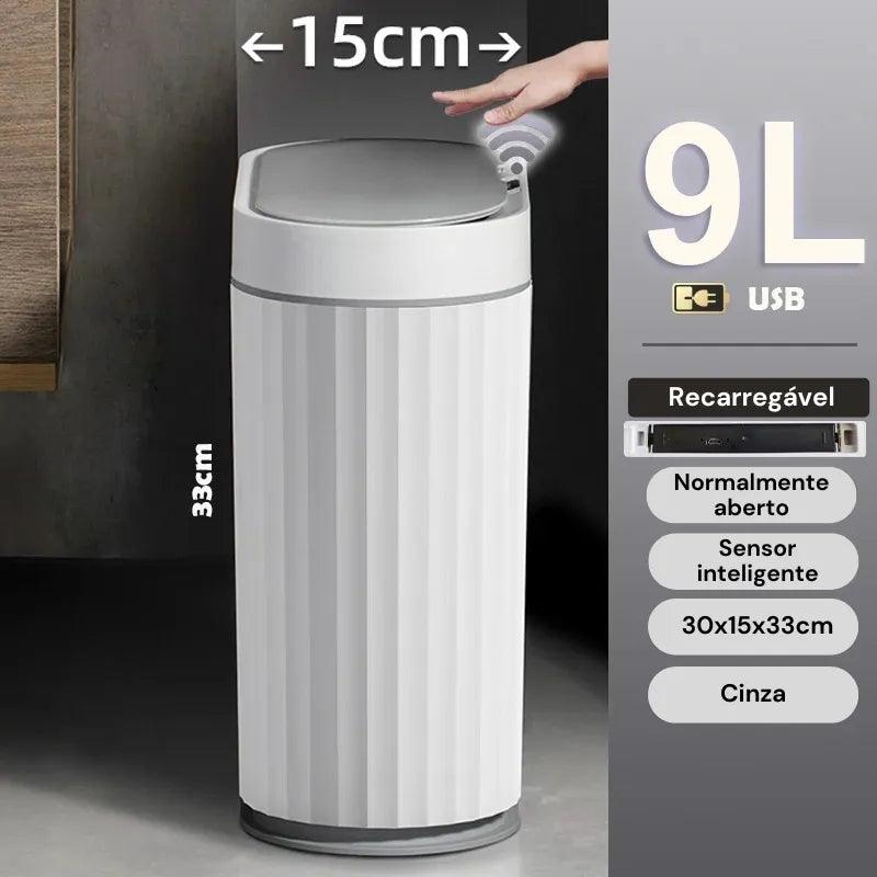 Lixeira Inteligente com Sensor Automático para Banheiro e Cozinha