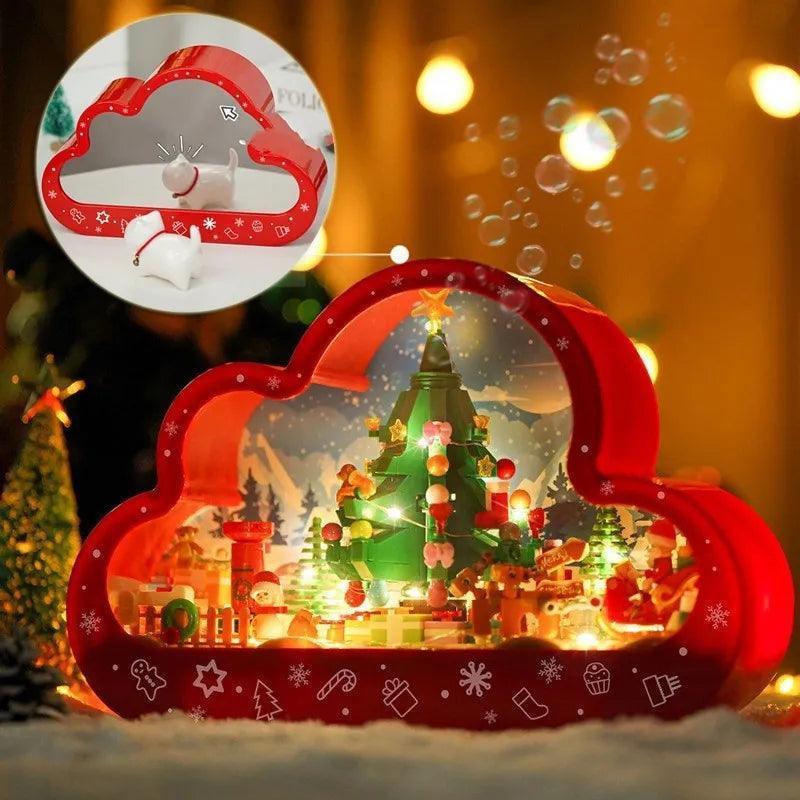 Bloco de Construção com Lâmpada e espelho decorativo para o Natal + Brinde Exclusivo